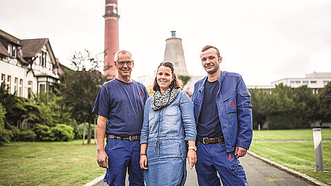 Drei Felix Schoeller Mitarbeiter 